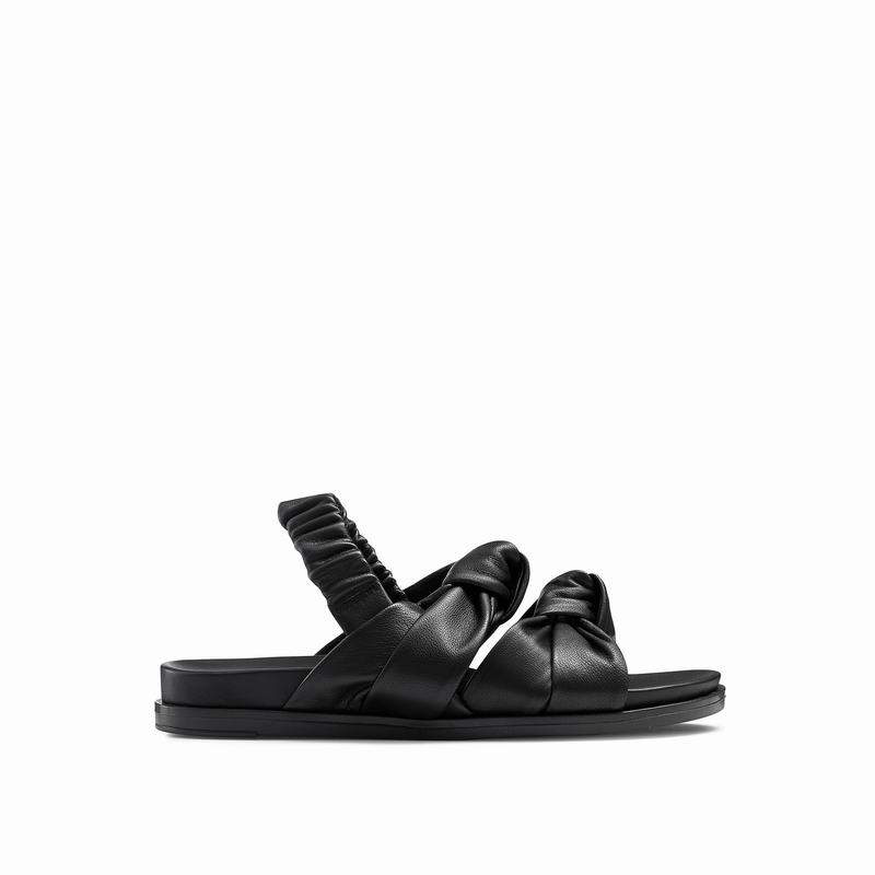 Russell & Bromley Knottie Womens Soft Knotted Sandals Black |LXI5792FV|